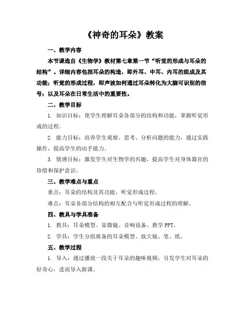 《神奇的耳朵》教案