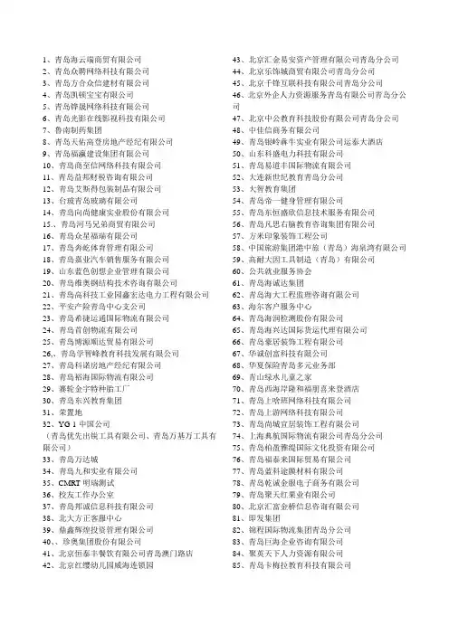 1、青岛海云端商贸有限公司