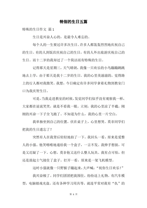 特别的生日五篇