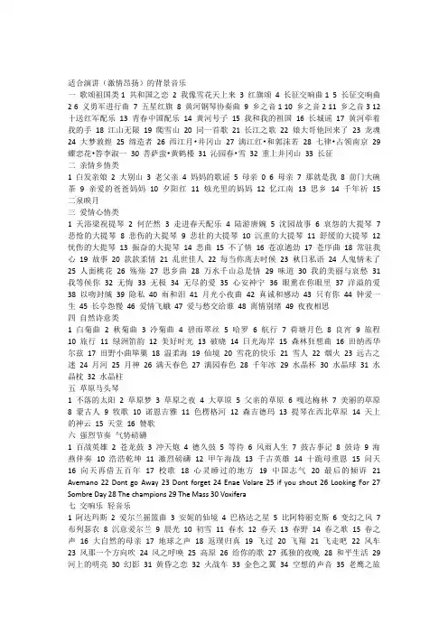 适合演讲(激情昂扬)的背景音乐