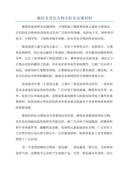 碳硅及其化合物无机非金属材料