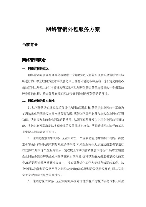 网络营销外包服务方案