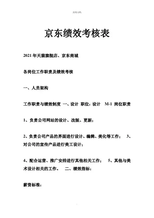 京东绩效考核表