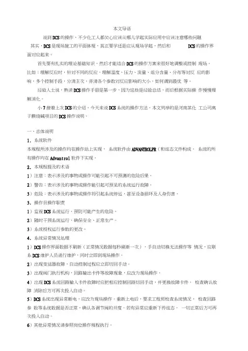 DCS操作说明书