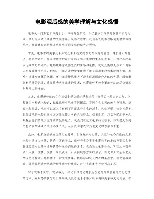 电影观后感的美学理解与文化感悟