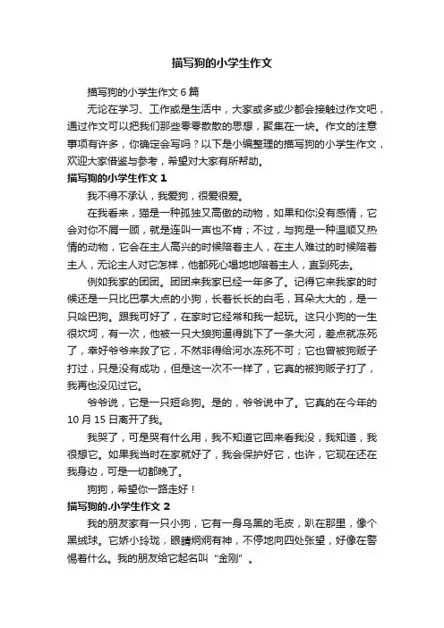 描写狗的小学生作文6篇