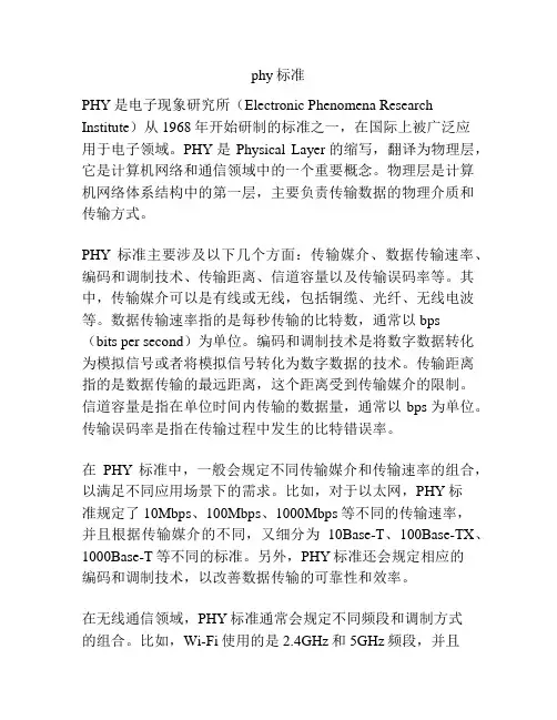 phy标准