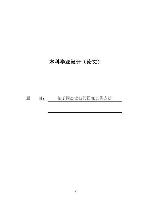 基于同态滤波的图像去雾方法本科毕业论文