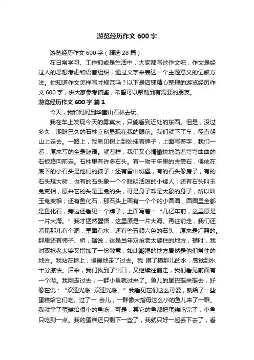 游览经历作文600字