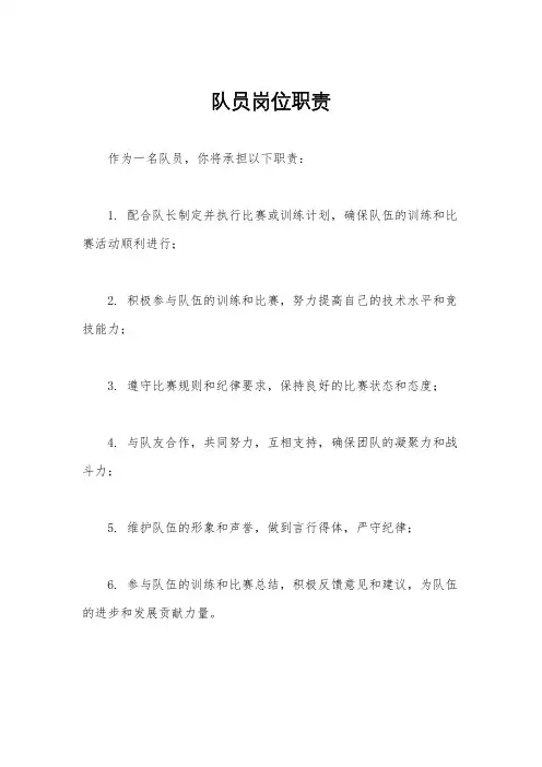 队员岗位职责