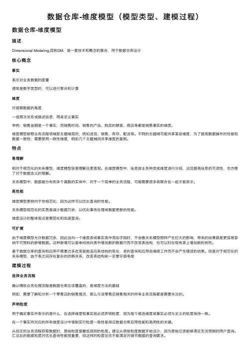数据仓库-维度模型（模型类型、建模过程）
