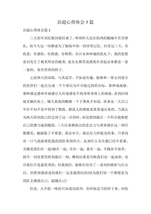治超心得体会7篇