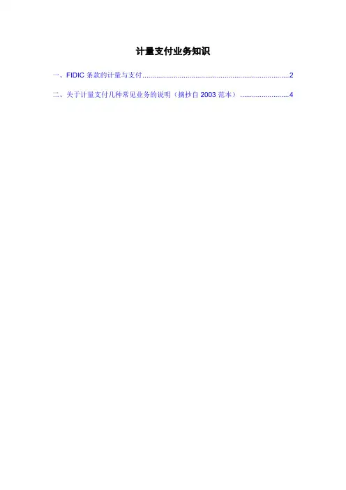 计量支付业务知识