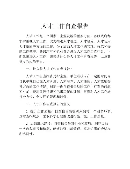 人才工作自查报告