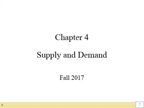 经济学原理 曼昆第七版第四讲讲义：Supply and Demand