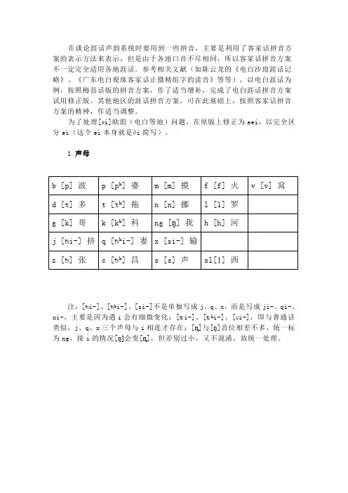 涯话拼音方案(修正版)