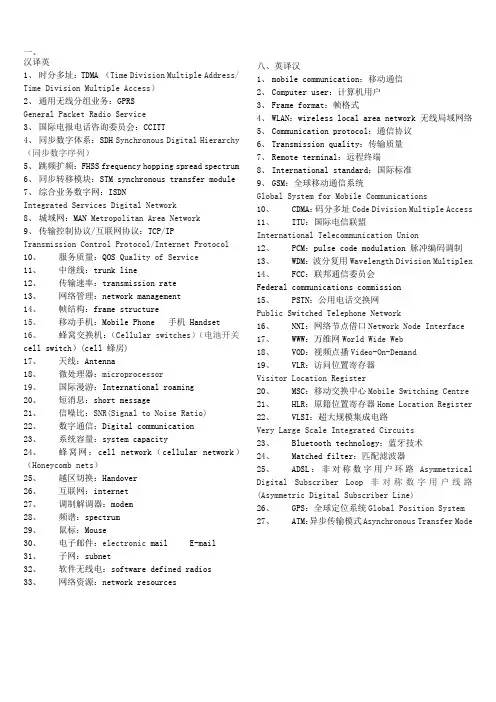 通信工程专业英语