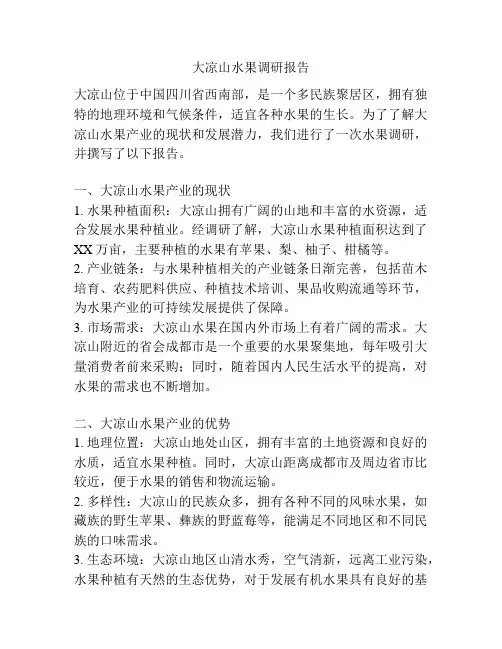 大凉山水果调研报告