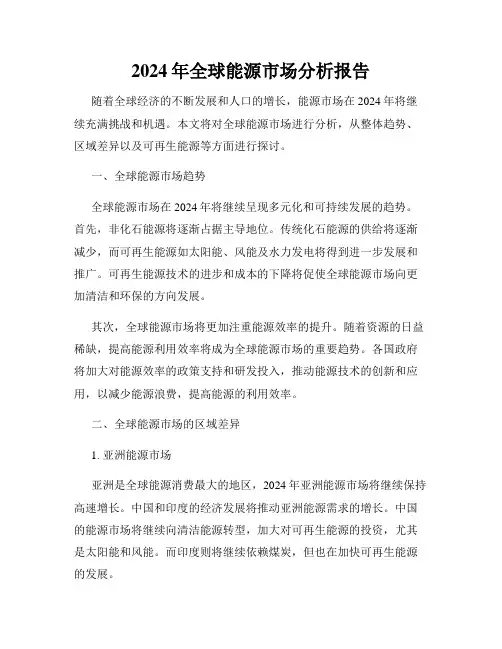 2024年全球能源市场分析报告