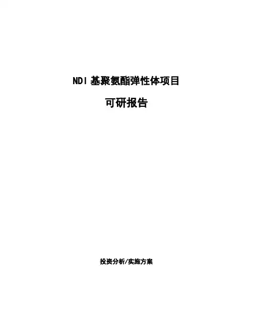 NDI基聚氨酯弹性体项目可研报告
