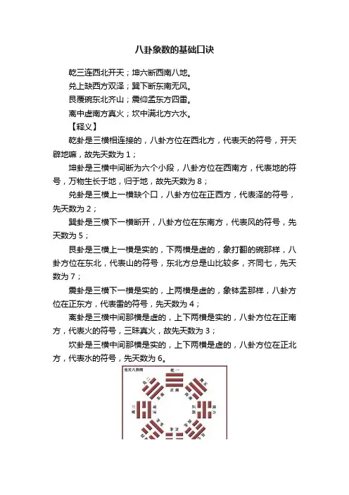 八卦象数的基础口诀