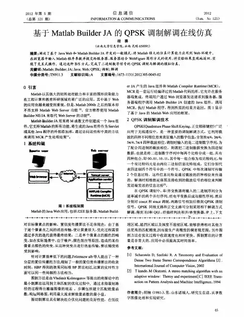 基于Matlab Builder JA的QPSK调制解调在线仿真