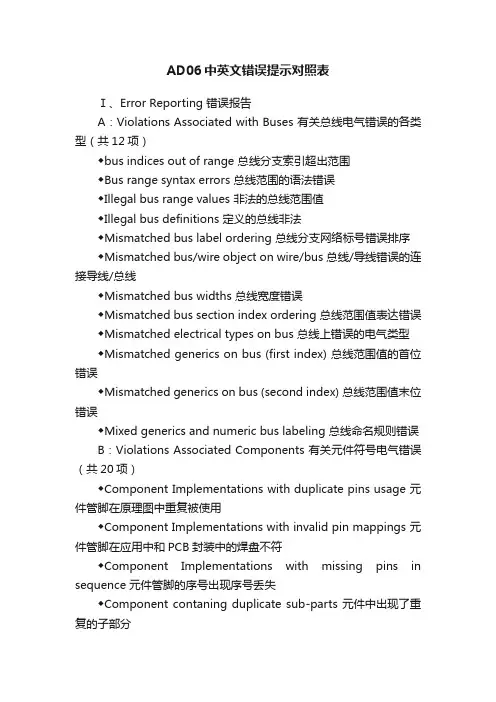 AD06中英文错误提示对照表
