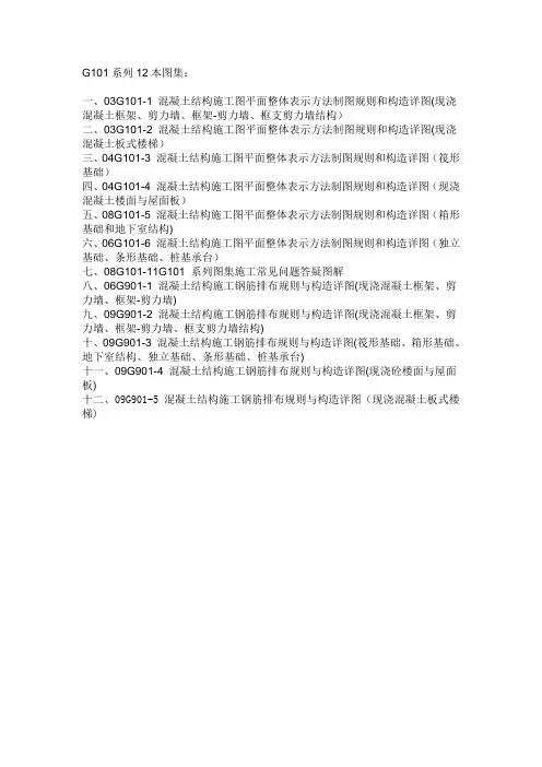 G101系列12本图集