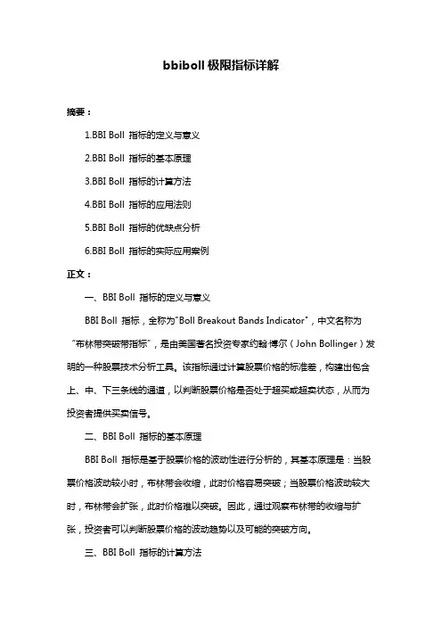 bbiboll极限指标详解