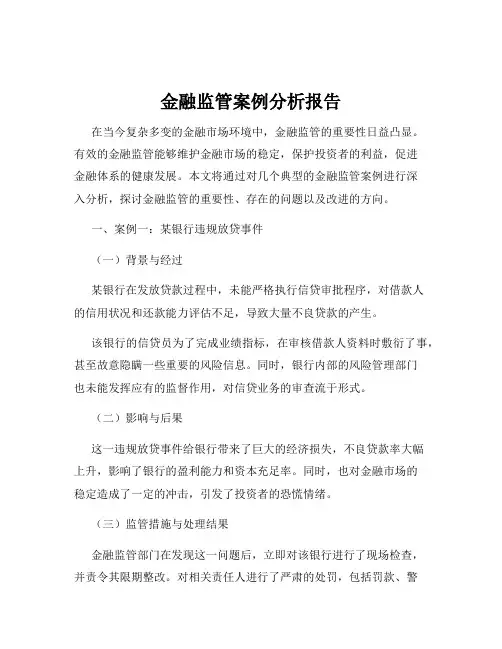 金融监管案例分析报告