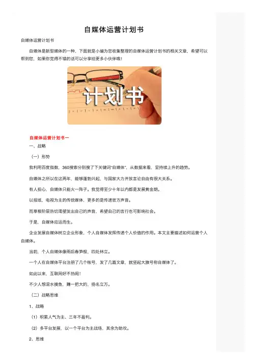 自媒体运营计划书