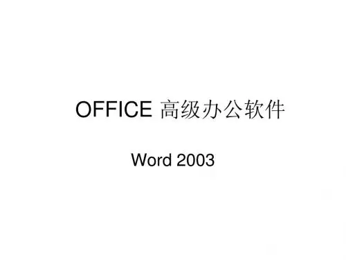 Word2003讲解
