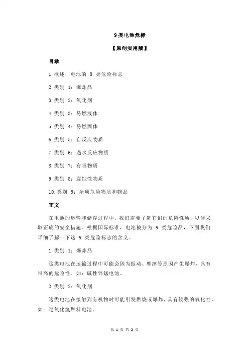 9类电池危标