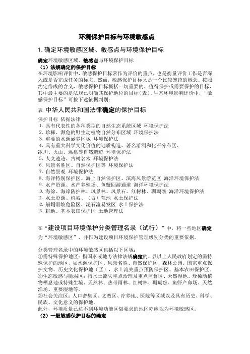 环境保护目标与环境敏感点