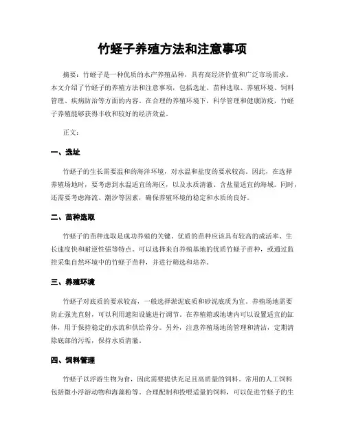 竹蛏子养殖方法和注意事项