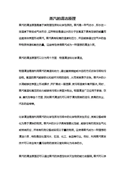 蒸汽的清洁原理