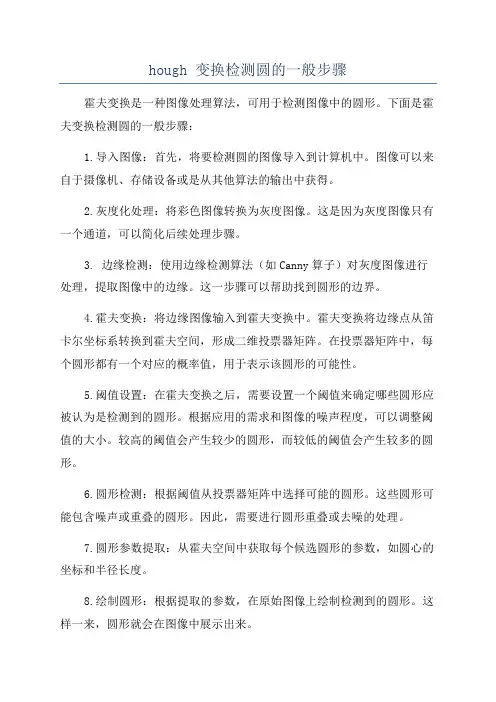 hough 变换检测圆的一般步骤