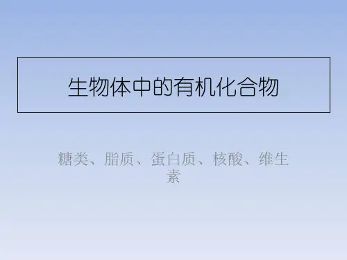 高中生物第一册22《生物体中的有机化合物》课件