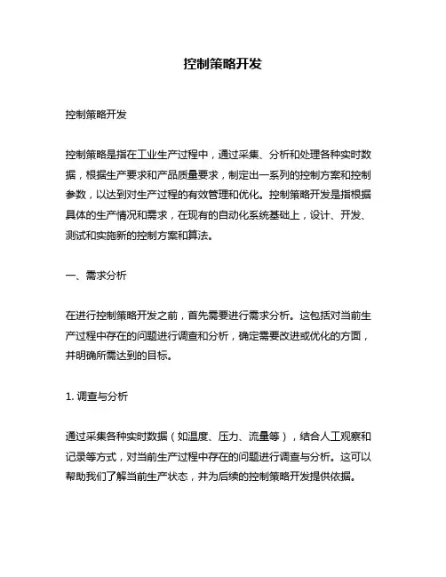 控制策略开发