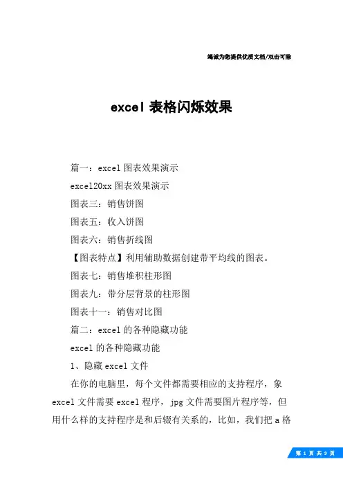 excel表格闪烁效果