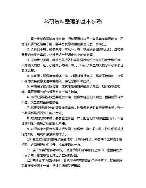 科研资料整理的基本步骤