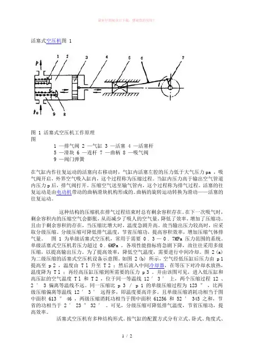活塞式空压机的工作原理(附图)