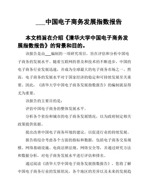___中国电子商务发展指数报告