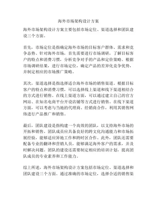海外市场架构设计方案