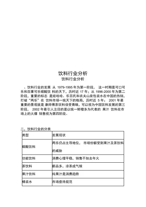 饮料行业分析