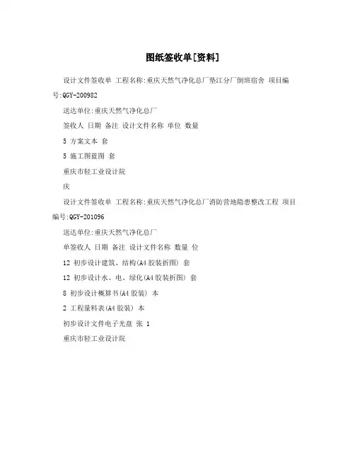 图纸签收单[资料]