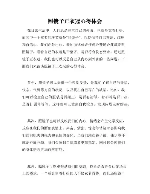 照镜子正衣冠心得体会