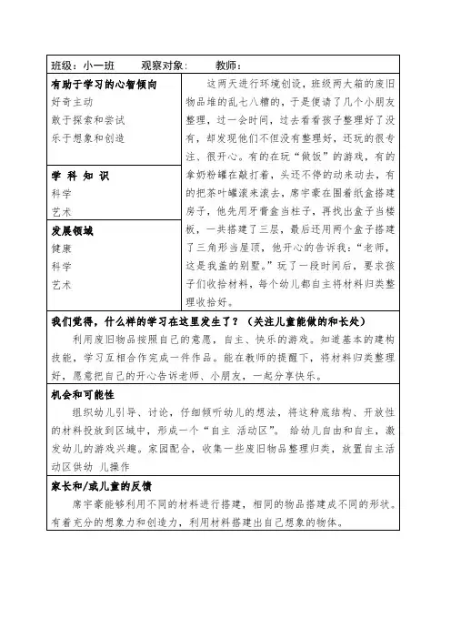 儿童行为观察记录21