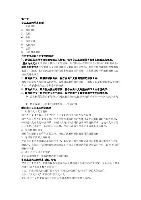 [VIP专享]西方政治思潮考点