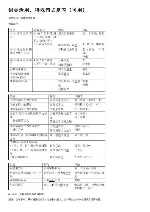 词类活用、特殊句式复习（可用）